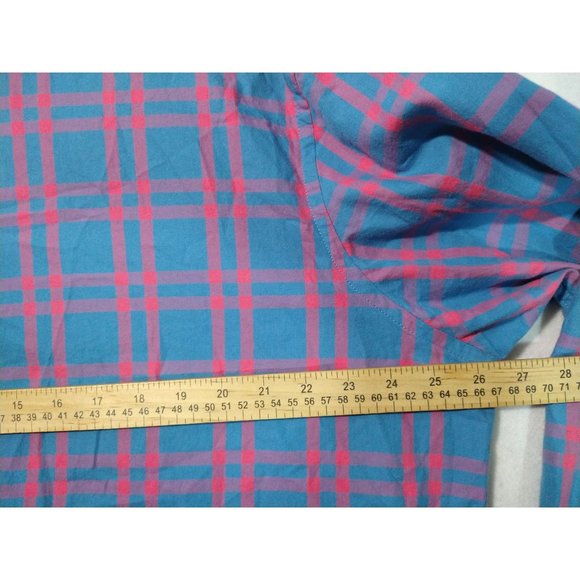 UNTUCKit Mens Shirt XXL Pink Blue Plaid Long Sleeve Button Front Cotton - Picture 5 of 7
